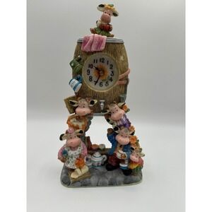 Vintage Cow Clock‎ Whimsical Farmhouse Kitchen Decor Shelf Clock